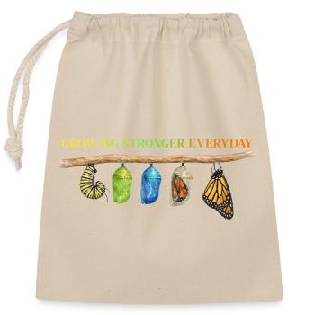 Graphique inspirant de fan papillon - Sac cadeau en coton avec cordon (25 x 30 cm) - nature - Devant
