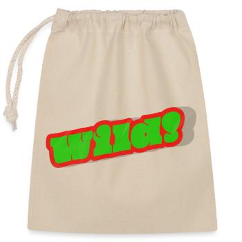 Graffiti wordmark green with red border - Closable cotton gift bag (25x30cm) - nature - Front