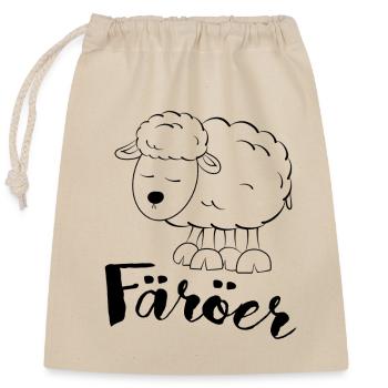 Faroe Islands Sheep - Closable cotton gift bag (25x30cm) - nature - Front