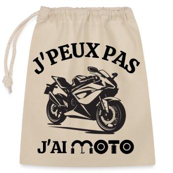 moto, faire de la moto, motard - Sac cadeau en coton avec cordon (25 x 30 cm) - nature - Devant