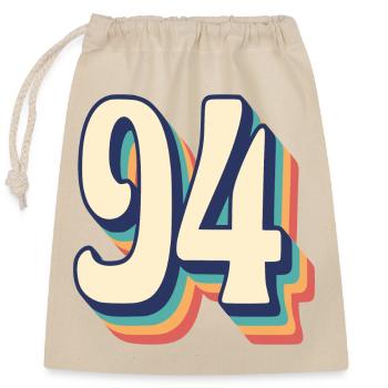 Vintage Retro T-Shirt Number 94 Ninety Four - Closable cotton gift bag (25x30cm) - nature - Front