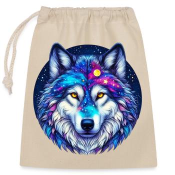 Loup - Sac cadeau en coton avec cordon (25 x 30 cm) - nature - Devant