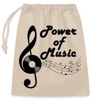 Treble clef and music - Closable cotton gift bag (25x30cm) - nature - Front
