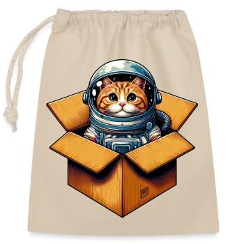 Astronaut Cat - Closable cotton gift bag (25x30cm) - nature - Front