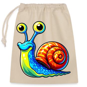 Schnecke - Verschließbarer Geschenkbeutel aus Baumwolle (25x30cm) - Natur - Vorne