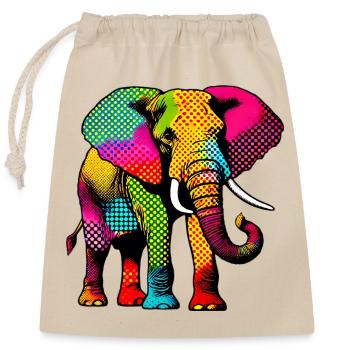 Elephant - Closable cotton gift bag (25x30cm) - nature - Front