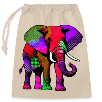 Elephant - Closable cotton gift bag (25x30cm) - nature - Front