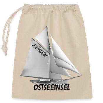 Sailing ship - Closable cotton gift bag (25x30cm) - nature - Front