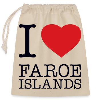i love Faroe Islands - Closable cotton gift bag (25x30cm) - nature - Front