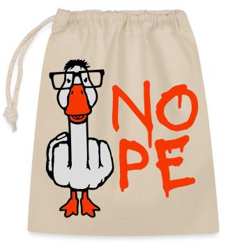Goose Nope Doigt du milieu Nerd Geek Lunettes à monture en corne Smart - Sac cadeau en coton avec cordon (25 x 30 cm) - nature - Devant
