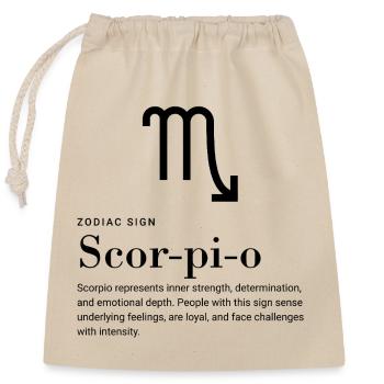 Scorpio - Zodiac Sign  - Verschließbarer Geschenkbeutel aus Baumwolle (25x30cm) - Natur - Vorne