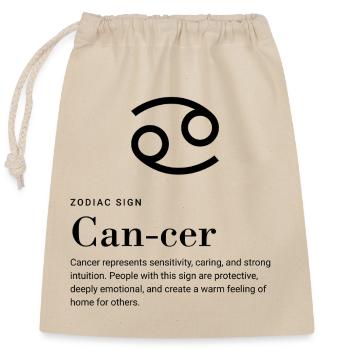 Cancer - Zodiac Sign - Verschließbarer Geschenkbeutel aus Baumwolle (25x30cm) - Natur - Vorne