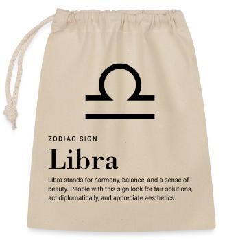 Libra - Zodiac sign - Verschließbarer Geschenkbeutel aus Baumwolle (25x30cm) - Natur - Vorne