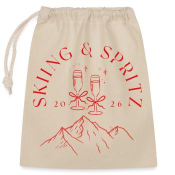 Après Ski Holiday Girlstrip Cadeau de ski - Sac cadeau en coton avec cordon (25 x 30 cm) - nature - Devant