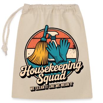 Funny Cleaning Design - Closable cotton gift bag (25x30cm) - nature - Front