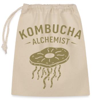 Minimalistische Kombucha Alchemist Gärung - Verschließbarer Geschenkbeutel aus Baumwolle (25x30cm) - Natur - Vorne