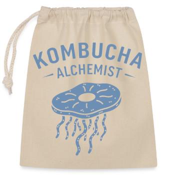 Minimalistische Kombucha Alchemist Gärung - Verschließbarer Geschenkbeutel aus Baumwolle (25x30cm) - Natur - Vorne