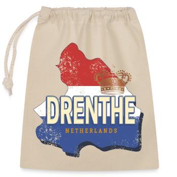 Souvenir vintage rétro Hollandais de Drenthe - Sac cadeau en coton avec cordon (25 x 30 cm) - nature - Devant