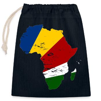 Seychellen_Flagge_Afrika_used - Sac cadeau en coton avec cordon (25 x 30 cm) - bleu marine - Devant