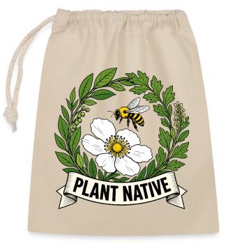 Plantez un jardin indigène des abeilles et des échinaces - Sac cadeau en coton avec cordon (25 x 30 cm) - nature - Devant