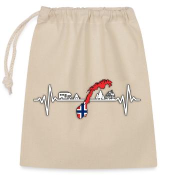 Norway Camper Norwegen Camping Design - Verschließbarer Geschenkbeutel aus Baumwolle (25x30cm) - Natur - Vorne