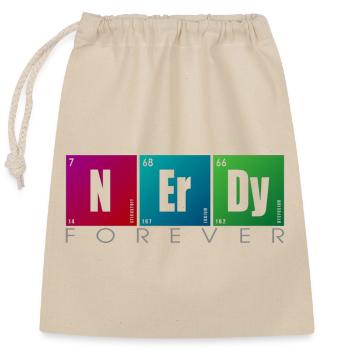 NERDY forever - NERDY Elements - Verschließbarer Geschenkbeutel aus Baumwolle (25x30cm) - Natur - Vorne