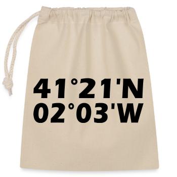 Sant Boi de Llobregat coordinates - Closable cotton gift bag (25x30cm) - nature - Front
