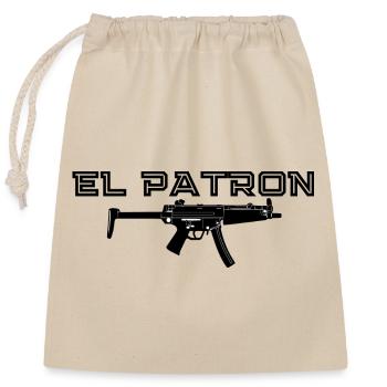El Patron – Latino Style Print - Closable cotton gift bag (25x30cm) - nature - Front