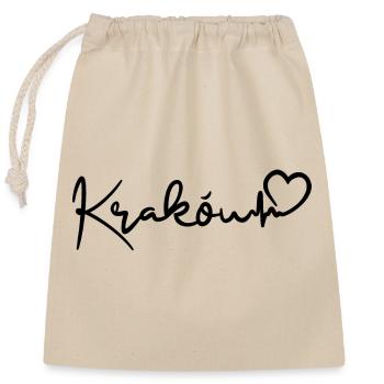 Krakow heartbeat - Closable cotton gift bag (25x30cm) - nature - Front