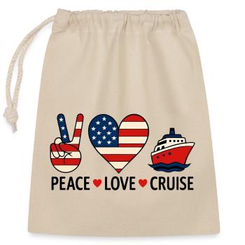 Frieden Liebe Kreuzfahrt USA Urlaubsmotiv - Verschließbarer Geschenkbeutel aus Baumwolle (25x30cm) - Natur - Vorne