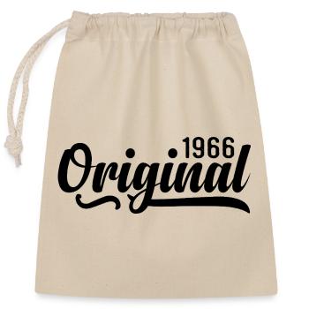 1966 Birthday 59 years old, retro 1966 - Closable cotton gift bag (25x30cm) - nature - Front
