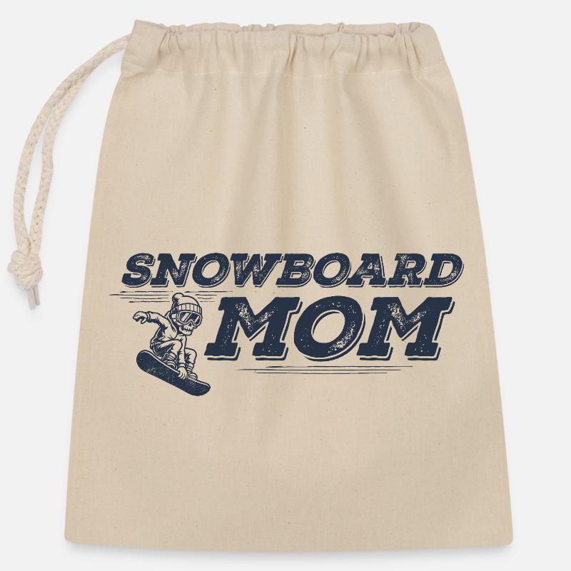 Snowboard Dad, Snowboarding Dad, Dad, Snowboard - Verschließbarer Geschenkbeutel aus Baumwolle (25x30cm) - Natur