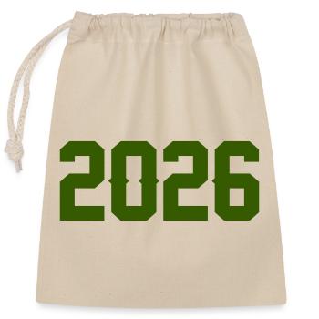 2026 - Sac cadeau en coton avec cordon (25 x 30 cm) - nature - Devant