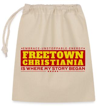 Freetown Christiania, Danemark - Sac cadeau en coton avec cordon (25 x 30 cm) - nature - Devant