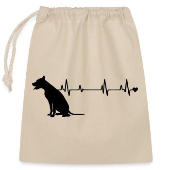Hund - Verschließbarer Geschenkbeutel aus Baumwolle (25x30cm) - Natur - Vorne