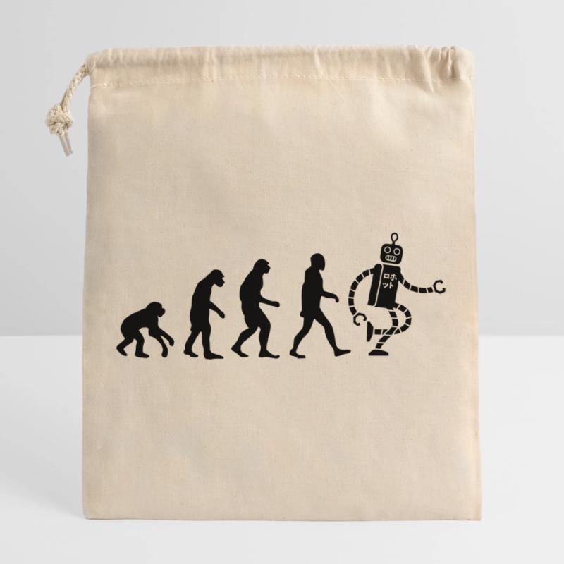 evolution robot Verschließbarer Geschenkbeutel aus Baumwolle (25x30cm)