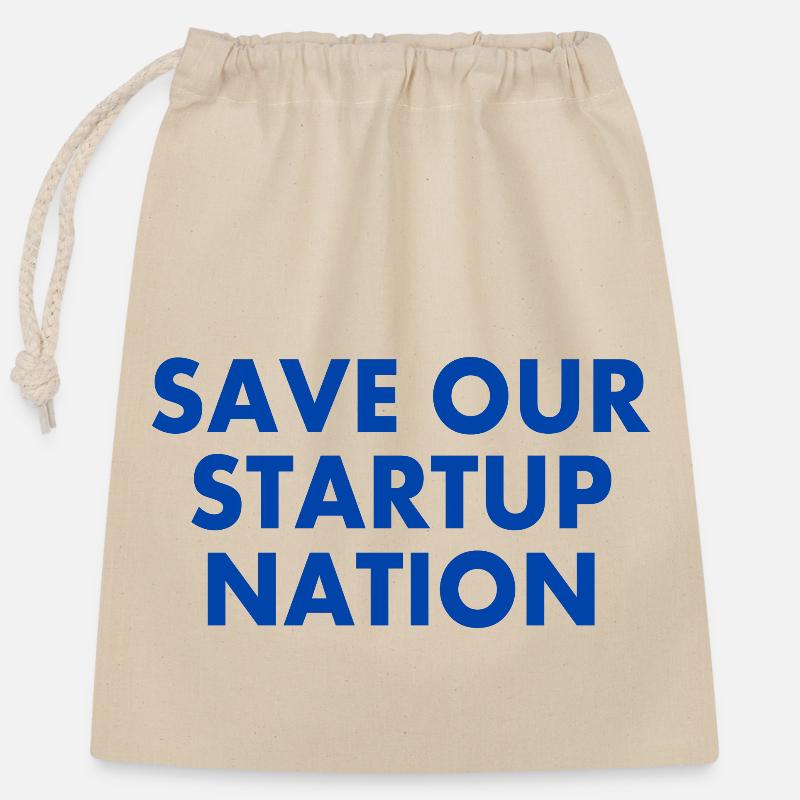 save our startup nation - Sac cadeau en coton avec cordon (25 x 30 cm) - nature