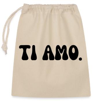 Ti Amo je t’aime - Sac cadeau en coton avec cordon (25 x 30 cm) - nature - Devant