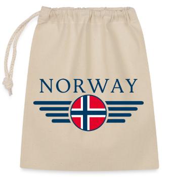 Norwegen Stil Design T-Shirt - Verschließbarer Geschenkbeutel aus Baumwolle (25x30cm) - Natur - Vorne