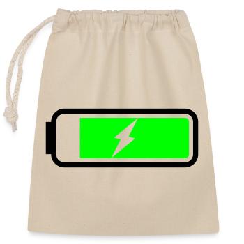 Battery charging - Closable cotton gift bag (25x30cm) - nature - Front