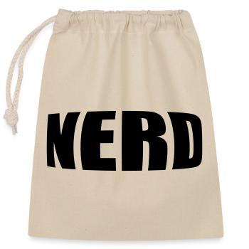 Nerd - Closable cotton gift bag (25x30cm) - nature - Front