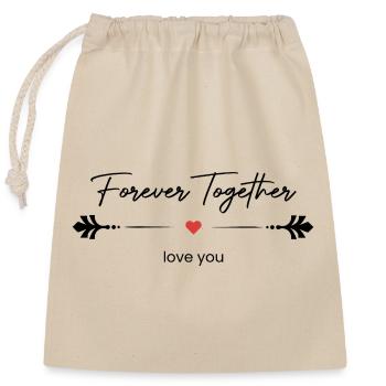Pour Toujours Ensemble Je T'aime Amour Éternel - Sac cadeau en coton avec cordon (25 x 30 cm) - nature - Devant