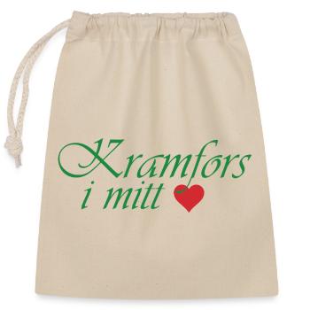 Kramfors in my heart - Closable cotton gift bag (25x30cm) - nature - Front