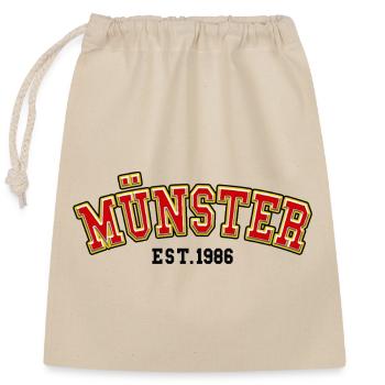 Münster Fondée en 1986 - Sac cadeau en coton avec cordon (25 x 30 cm) - nature - Devant