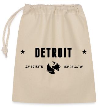 Detroit Michigan Coordinates Planet Earth - Closable cotton gift bag (25x30cm) - nature - Front