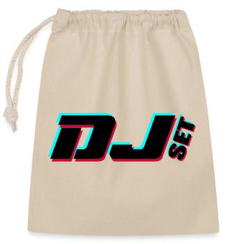 Dj - Closable cotton gift bag (25x30cm) - nature - Front