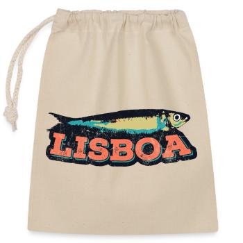 Lisbon Portugal, Lisbon festivals, sardines - Closable cotton gift bag (25x30cm) - nature - Front