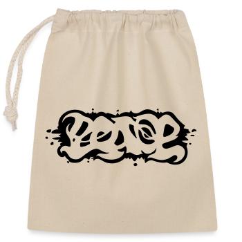 Peace - Closable cotton gift bag (25x30cm) - nature - Front