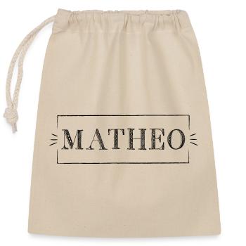 MATHEO FONT BB Petie Boy in Rahmen - Verschließbarer Geschenkbeutel aus Baumwolle (25x30cm) - Natur - Vorne