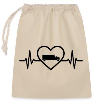 Chauffeur de camion Heart Transport - Sac cadeau en coton avec cordon (25 x 30 cm) - nature - Devant